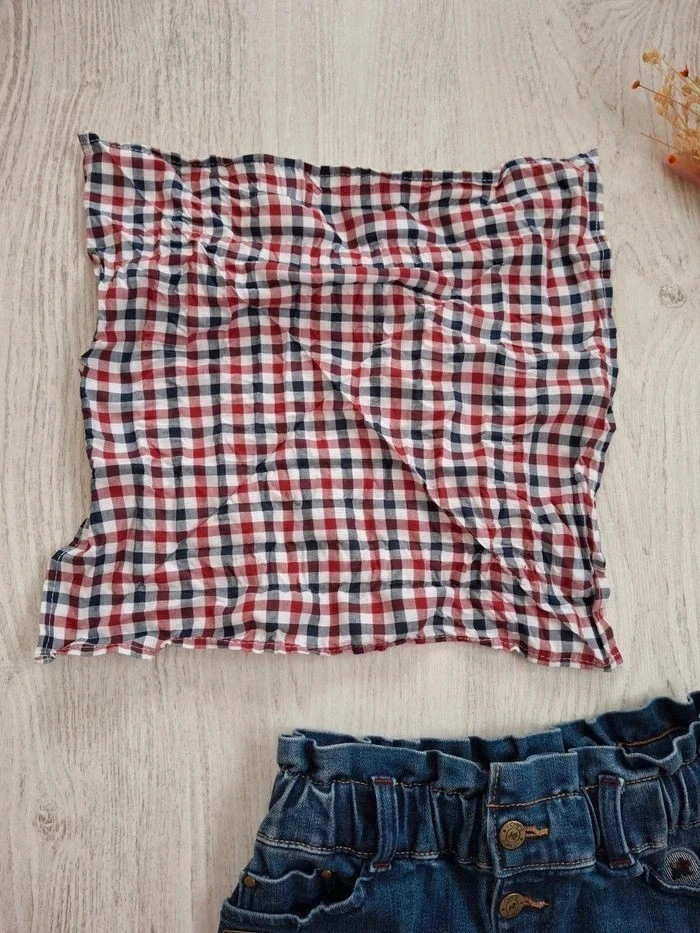 Falda de mezclilla para niña azul con pañuelo extraíble Chipie 6 años - Nueva – photo 9